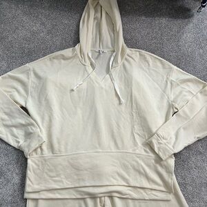 Cream Hooded Sweatshirt and pants set